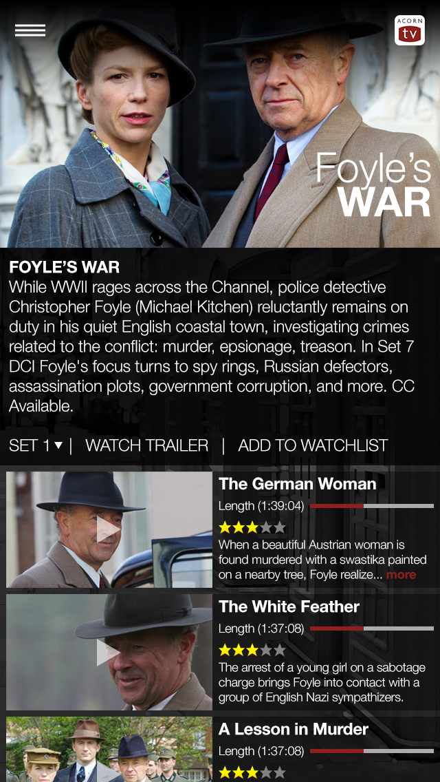 Acorn TV iPhone App Design